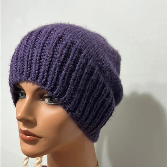 Purple Knit Beanie with Cream Tassels Life is Good Super Soft Knit Women main image 4